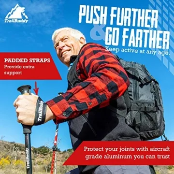 TrailBuddy Lightweight Collapsible Trekking Poles for Hiking