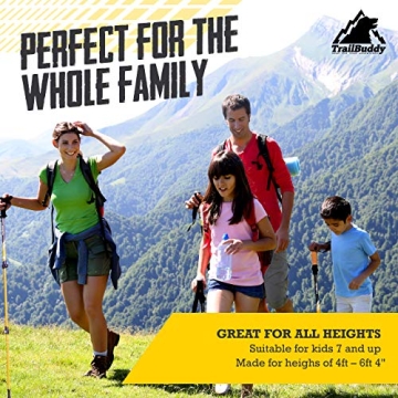 TrailBuddy Lightweight Collapsible Trekking Poles for Hiking