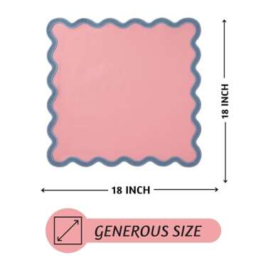 Folkulture Cloth Napkins Set of 4 Cotton, 18" X 18" Dinner Napkins or Table Napkins for Parties, Decorative Napkins Washable for Guests, Resuable Linen Napkins or Fabric Napkins (Laguna Blush)