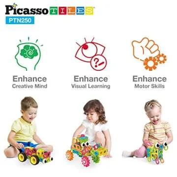 PicassoTiles 250pc STEM Learning Building Blocks