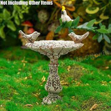 Odoria 1/12 Miniature Bird Bath Birdbath Dollhouse Garden Accessories