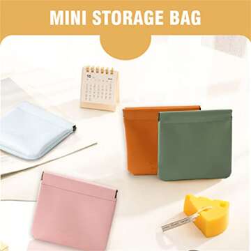 Cinmouter 4PCS Glorihoby Pocket Cosmetic Bag, Lambskin Pocket Cosmetic Bag Squeeze Top, Waterproof P...