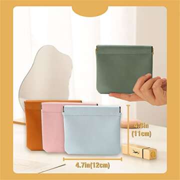 Cinmouter 4PCS Glorihoby Pocket Cosmetic Bag, Lambskin Pocket Cosmetic Bag Squeeze Top, Waterproof Portable Small Makeup Bag,Women Mini Multifunctional Storage Bag Makeover Bag Travel Storage