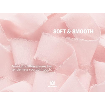 Blush Pink Chiffon Ribbon for Weddings and Decorations - 21 Yd