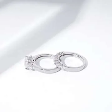 Amazon Essentials Sterling Silver Platinum Plated Infinite Elements Cubic Zirconia Three Stone Ring, Size 6 (previously Amazon Collection)