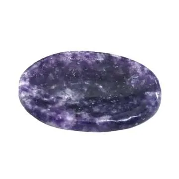 Lepidolite Worry Stone Crystals and Healing Stones - Worry Stones for Stress Relief Gifts - Piedra C...