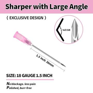 TIKAPLAS 18 Gauge 1.5 inch Luer Lock Dispensing Accessorie, Individual Packaged, Pack of 100