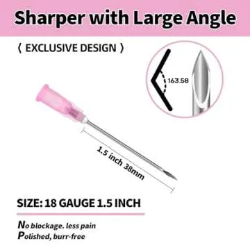 TIKAPLAS 18 Gauge 1.5 inch Luer Lock Dispensing Accessorie, Individual Packaged, Pack of 100