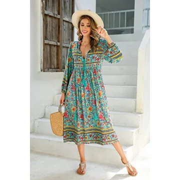 Stylish R.Vivimos Women's Long Sleeve Midi Dress for All Occasions