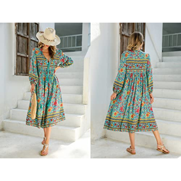 Stylish R.Vivimos Women's Long Sleeve Midi Dress for All Occasions