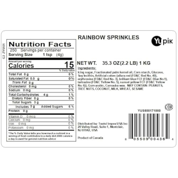 Yupik Rainbow Sprinkles - Colorful Dessert Topping