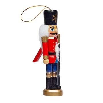 6 Pack Wood Nutcracker Ornaments for Christmas Tree, Rustic Holidays Decorations in 6 Designs (1 x 5 Inches)