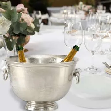 WHW Whole House Worlds Oversized Luxury Champagne Bucket with Old World Panache, 17.75 Inches, (45 cm) Grand Hotel Collection
