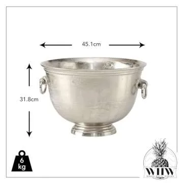 WHW Whole House Worlds Oversized Luxury Champagne Bucket with Old World Panache, 17.75 Inches, (45 cm) Grand Hotel Collection