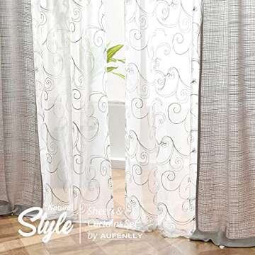 Elegant AUFENLLY 4-Piece Curtain Set for Any Room