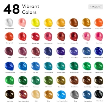 Acrylic Paint Set - 48 Vibrant Colors with Brushes for All Artists