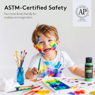 Acrylic Paint Set - 48 Vibrant Colors with Brushes for All Artists