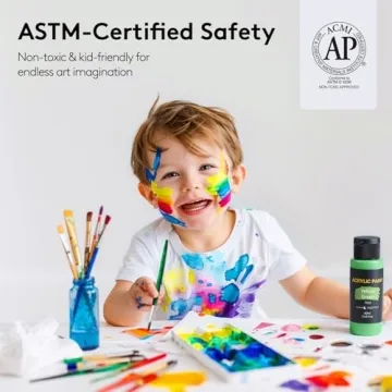 Acrylic Paint Set - 48 Vibrant Colors with Brushes for All Artists