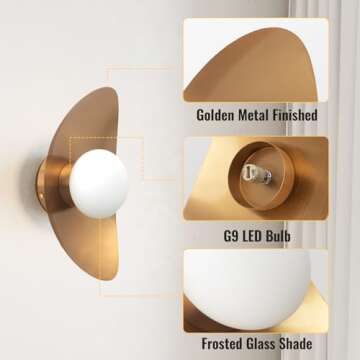Qepeety Mid Century Modern Wall Sconce - Elegant Wall Lighting
