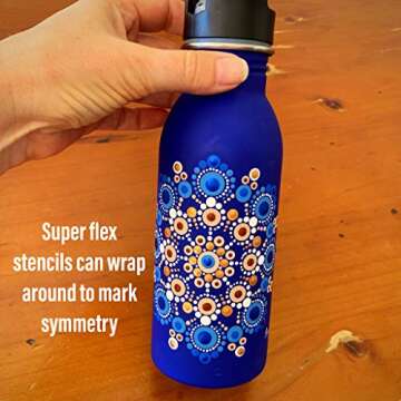 Super Flex Silicone Stencil Set - Dotting Tools - Happy Dotting Company - 2 pc Mandala Stencils - Ideal for Stone Art, Mugs, Bottles