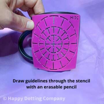 Super Flex Silicone Stencil Set - Dotting Tools - Happy Dotting Company - 2 pc Mandala Stencils - Ideal for Stone Art, Mugs, Bottles