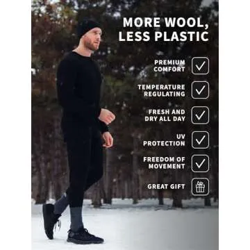 Merino Wool Base Layer Set for Men - Warm & Comfortable