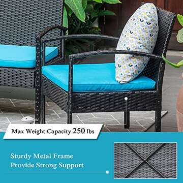 4 Piece Patio Furniture Set for Garden and Backyard