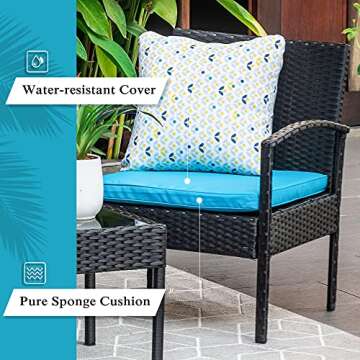 4 Piece Patio Furniture Set for Garden and Backyard