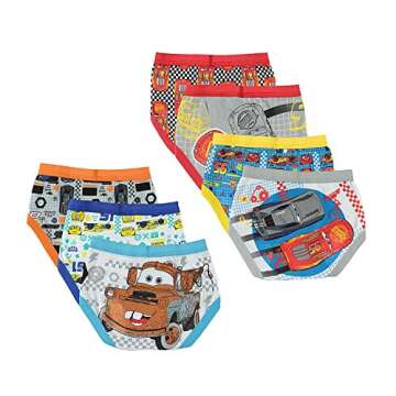 Disney Boys Pixar Cars 100% Cotton Underwear With Lightning Mcqueen, Mater, Cruz & More Sizes 18m, 2...