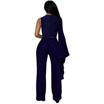 Elegant Blue Sparkly Jumpsuit for Women for Parties