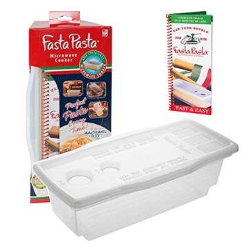 Microwave Pasta Cooker- Original Fasta Pasta w Spiral Cookbook- Microwave Spaghetti Cooker Quickly C...