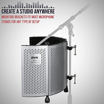 LyxPro VRI-10 Vocal Sound Absorbing Shield for Accurate Audio