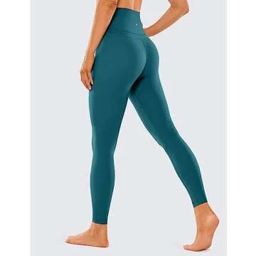 CRZ YOGA Women's Naked Feeling 7/8 Yoga Leggings - High Waist Comfort in Borealis Green