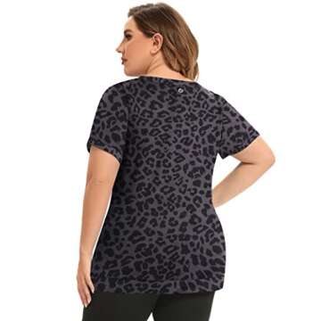 FOREYOND Women's Plus Size Workout Tops Workout Sport Tee Loose Fit Athletic Yoga Tops Running Short...