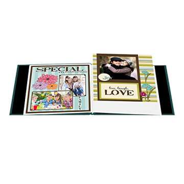 Pioneer Book Cloth Cover Post Bound Album, 8 by 8-Inch, Majestic Teal