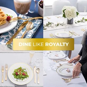 Elegant 125-Piece Disposable Dinnerware Set for Events