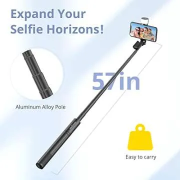 Sensyne Selfie Stick Tripod with Light & Remote for Photos