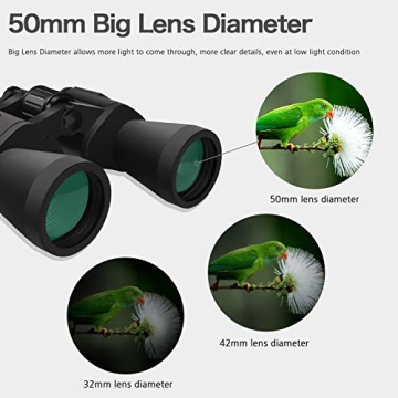 SkyGenius 10x50 Binoculars Durable for Bird Watching
