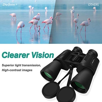 SkyGenius 10x50 Binoculars Durable for Bird Watching