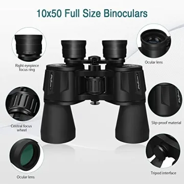 SkyGenius 10x50 Binoculars Durable for Bird Watching