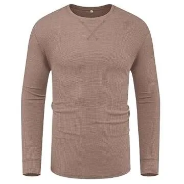 Sailwind Men’s Waffle Crew Neck Casual T-Shirt - Dark Khaki
