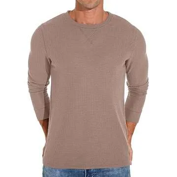 Sailwind Men’s Waffle Crew Neck Casual T-Shirt - Dark Khaki