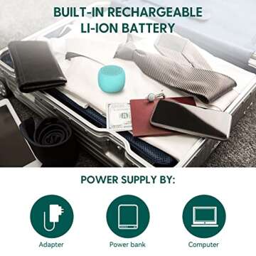 Babelio White Noise Sound Machine for Adults Kids Baby, Mini, 15 Non-looping Sounds, Timer, Memory Function, Easy to Pocket and Travel Cyan