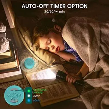 Babelio White Noise Sound Machine for Adults Kids Baby, Mini, 15 Non-looping Sounds, Timer, Memory Function, Easy to Pocket and Travel Cyan