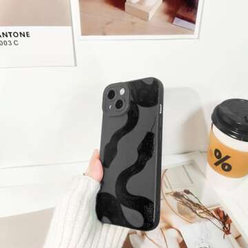 Lovmooful Compatible for iPhone 13 Case Cute Cool Snake Serpent Black Design for Girls Women Soft TPU Shockproof Protective Girly for iPhone 13-Twin Snakes