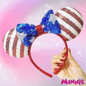 Disney - Minnie Mouse Ears - Colorful Thick Headband - Costume Accessory - Birthday Supply - One Siz...