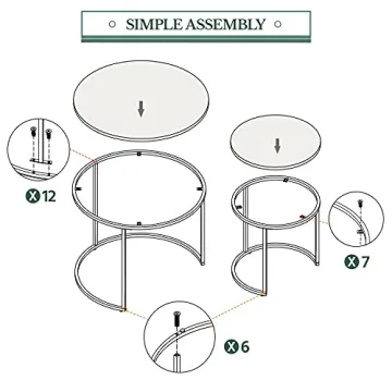 Yaheetech Rustic Nesting Coffee Table Set for Small Spaces