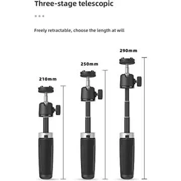 Mini Extension Pole Tripod with Phone Holder Compatible for go pro Hero 12/11/10/9,insta360 go3/RS,osmo Action 4/3