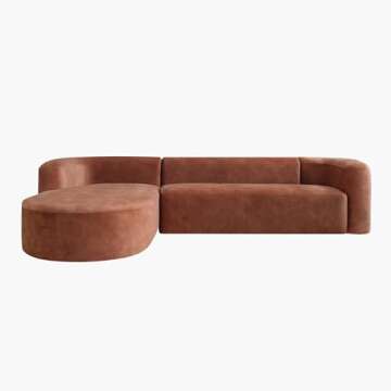 Luxury Modern Velvet Sofa with Curved Back Design