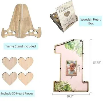 Number One Shaped Photo Frame for 1st Birthday